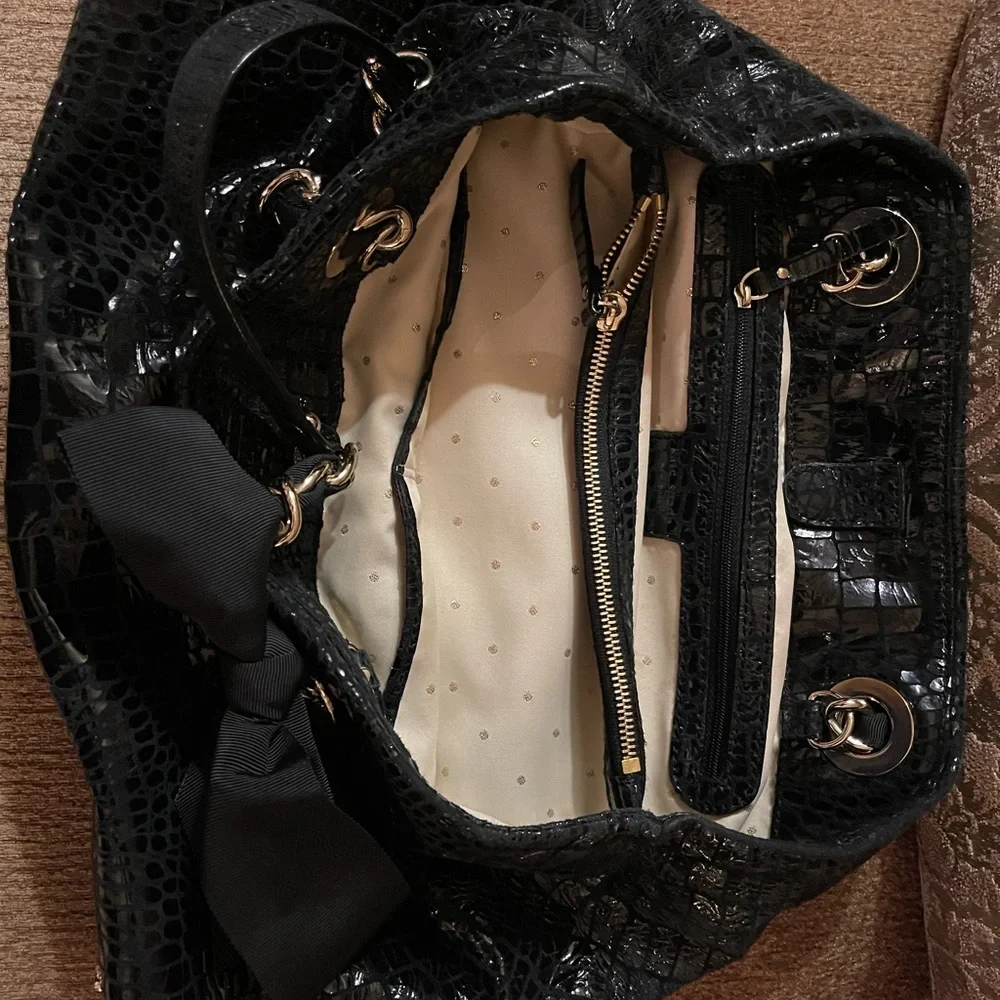 Kate Spade Mock Croc Bag in Black - Picture 2 of 3